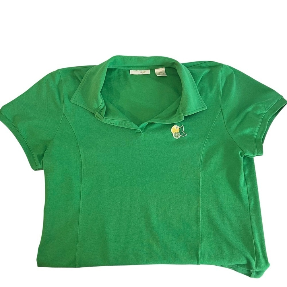 Liz Golf Liz Claiborne Polo Shirt Women's Size Petite Large Short Sleeve Green - Picture 10 of 13